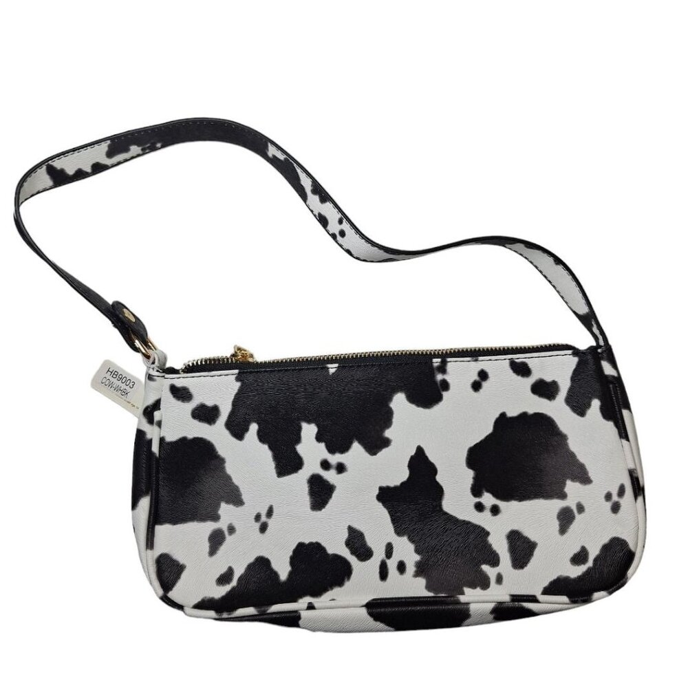 Tres Jolie Shoulder Handbag Cow Pattern‎ Style Faux Leather Short